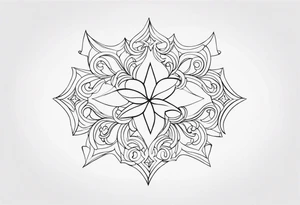 small stars and curls tattoo idea