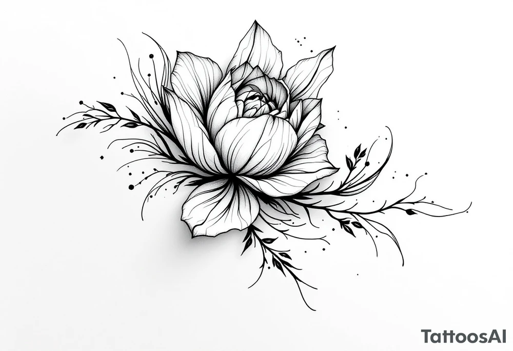 "She gave me a reason to live" as the stem blooming into a flower tattoo idea