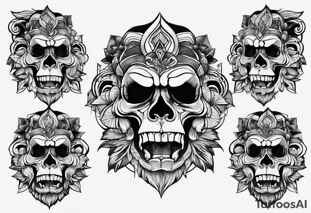 Screaming monkey skull tattoo idea