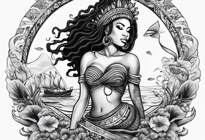 Mami wata african underwater small tattoo idea