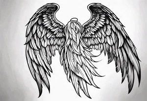 Angel wing stencil tattoo idea