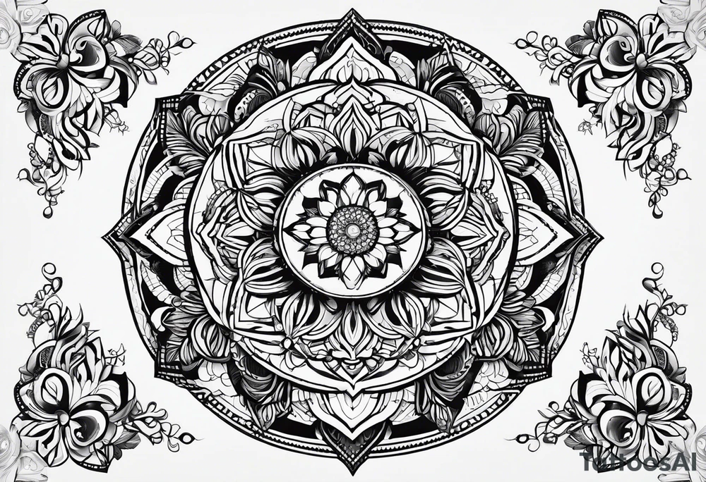 simple
masculine mandala round tattoo idea
