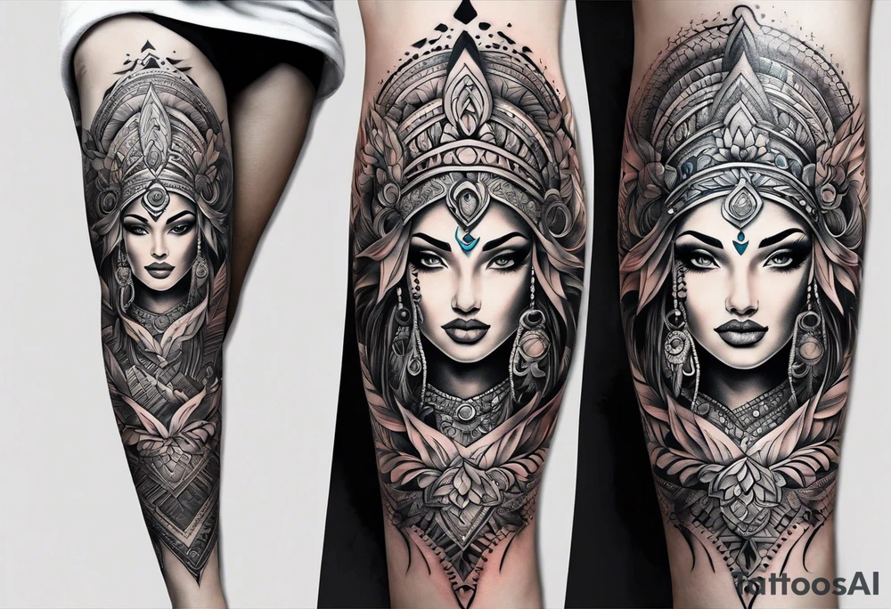 Full leg tattoo design tattoo idea