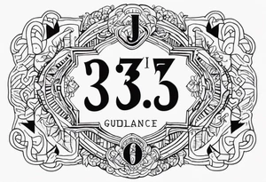 The numbers 333 with the word guidance underneath and the initials JJF; tattoo idea