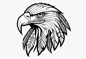 Eagle with Native American bonnet tattoo idea