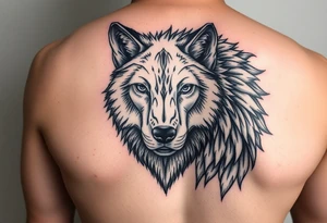 A solitary yet sublime and noble wolf and its progeny the face. for  left arm tattoo tattoo idea