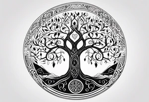 Nordic tree of life , 777 tattoo idea