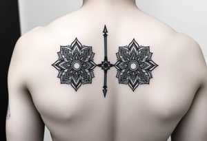 Half arm sleeve - kidney made of two mandala / geometric designa tattoo idea