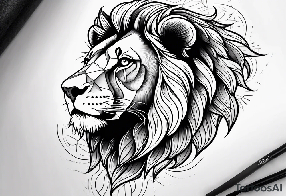 powerful majestic lion tattoo idea