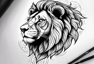 powerful majestic lion tattoo idea