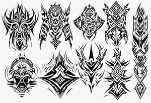 combine E and H with tribal pattern tattoo idea