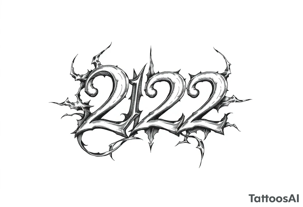 number 222 tattoo idea