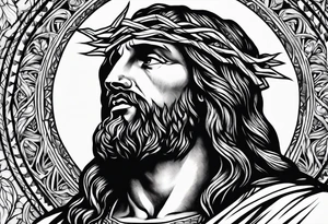 Pain suffering of Jesus Christ tattoo idea