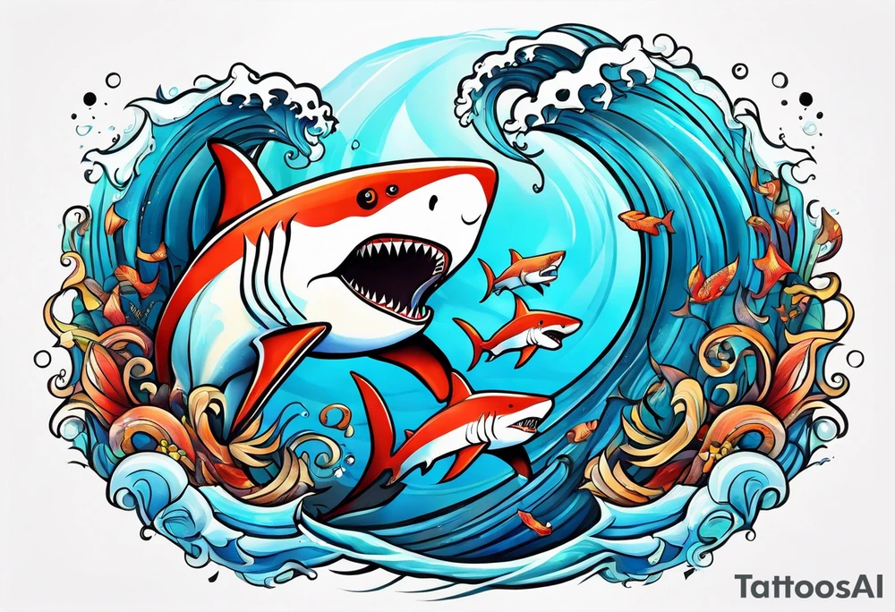 Pisces sign 
Sharks
Waves tattoo idea