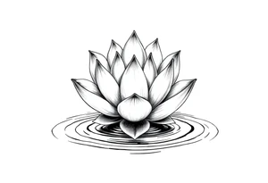 serene lotus flower emerging from sacred waters with ripples tattoo idea