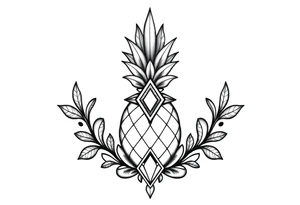 Pineapple Pubic crown
 diamond vagina and anus tattoo idea