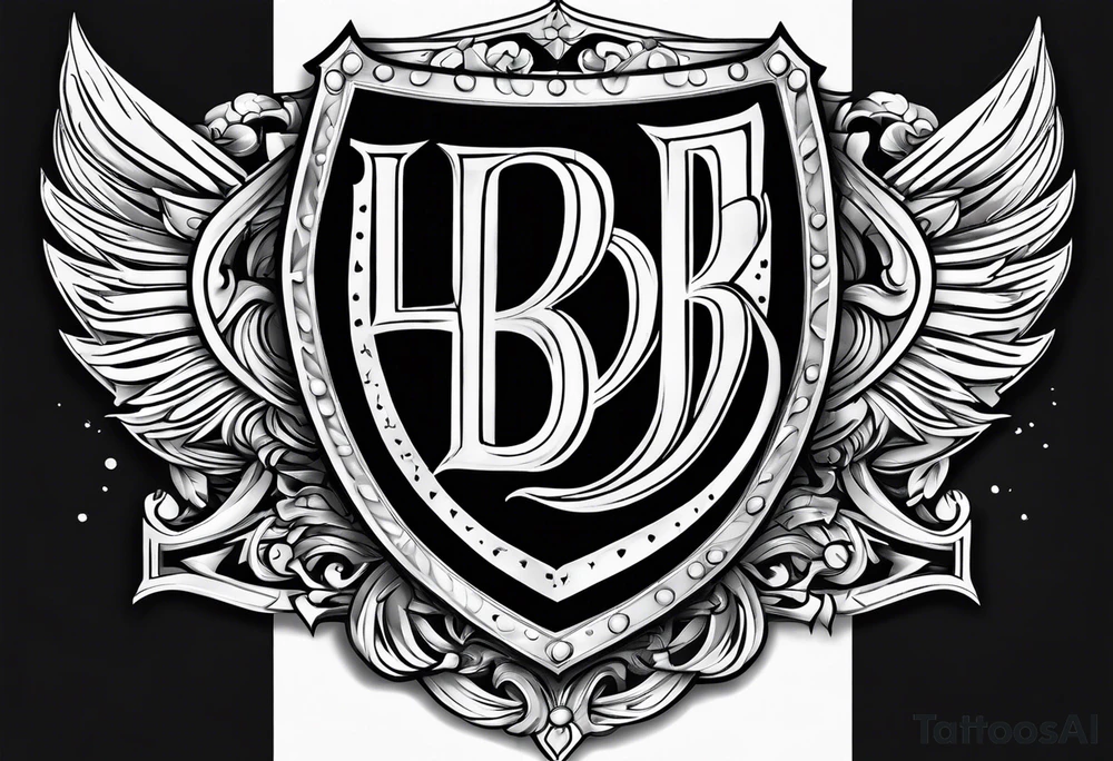 THE LETTERS "LDB" ON A SHIELD tattoo idea