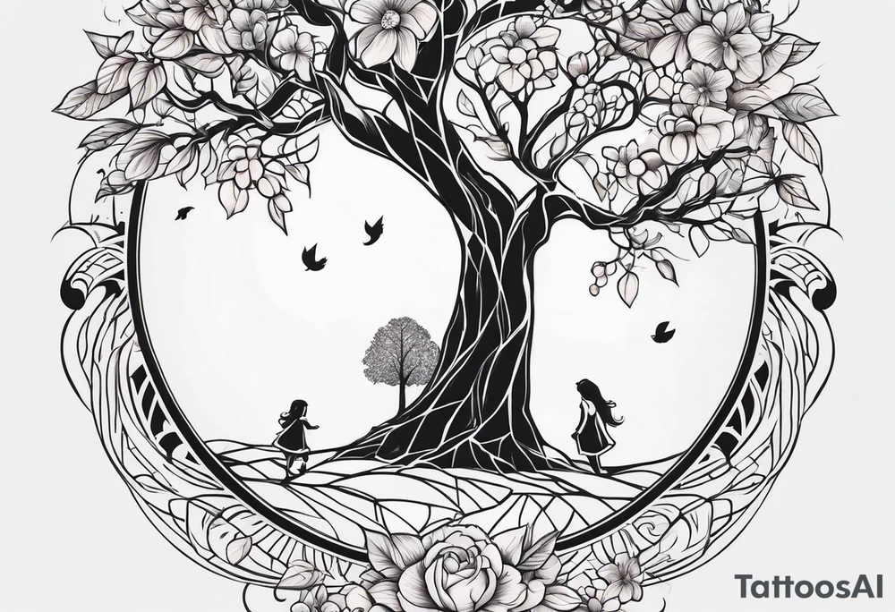 Mother/daughter tattoo around theme “apple doesn’t fall far from the tree” tattoo idea