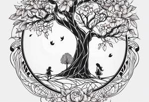 Mother/daughter tattoo around theme “apple doesn’t fall far from the tree” tattoo idea
