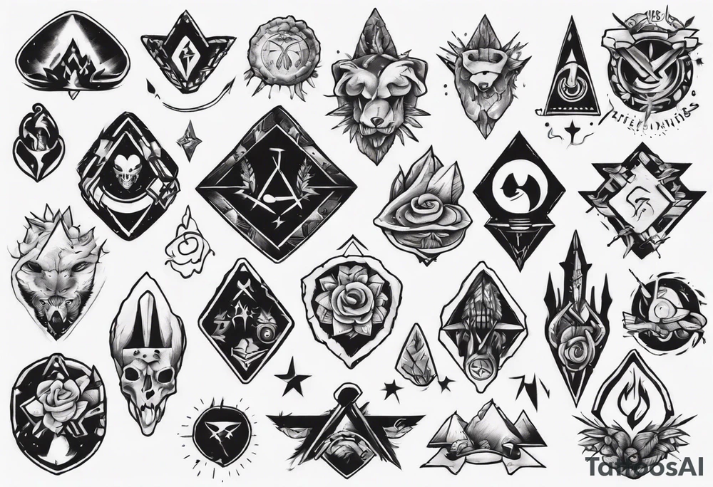 Rock with symbols that represents friendship and loyalty tattoo idea
