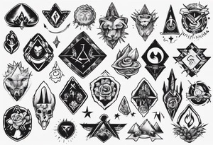 Rock with symbols that represents friendship and loyalty tattoo idea