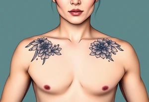 Naked women , front view , torso Only tattoo idea