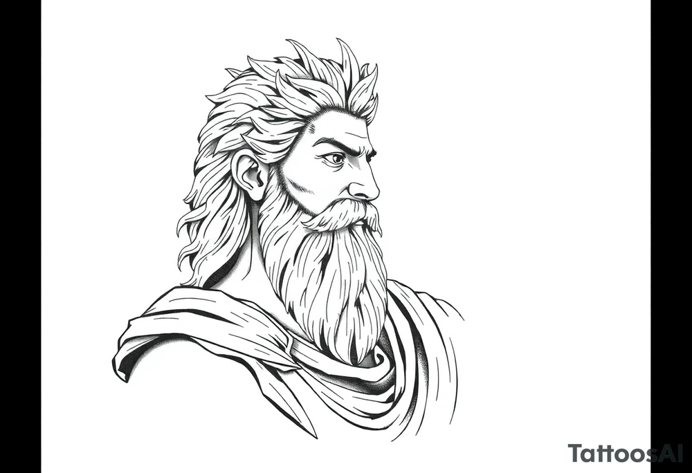 GREEK GOD LOOKING OVER HIS EMPIRE tattoo idea