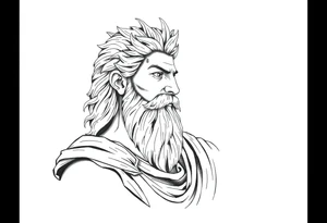 GREEK GOD LOOKING OVER HIS EMPIRE tattoo idea