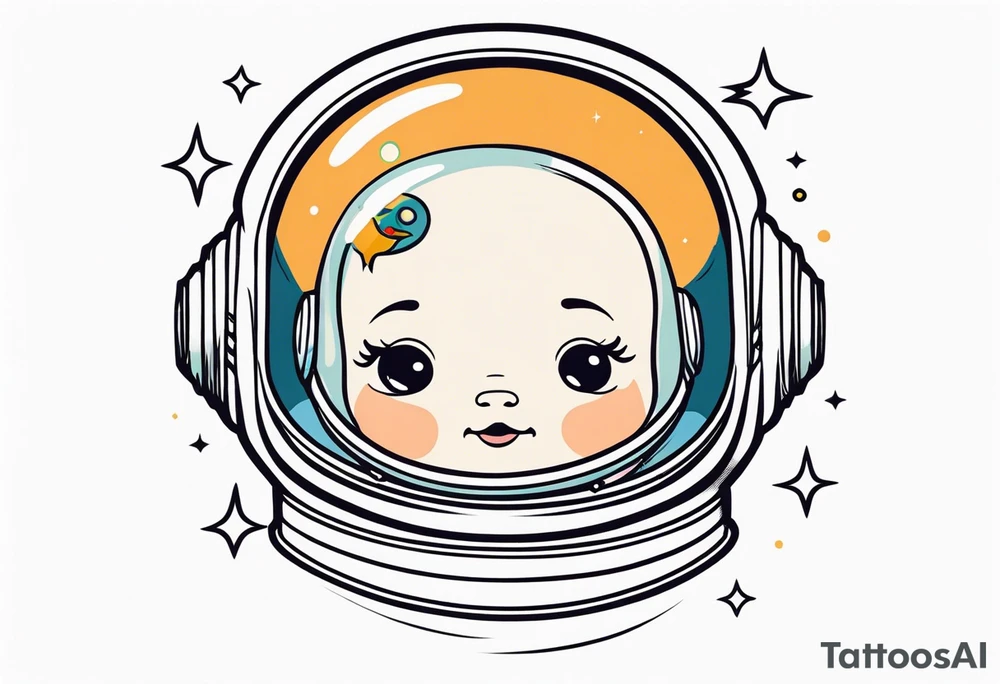 baby astronaut tattoo idea