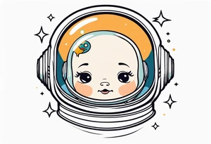 baby astronaut tattoo idea