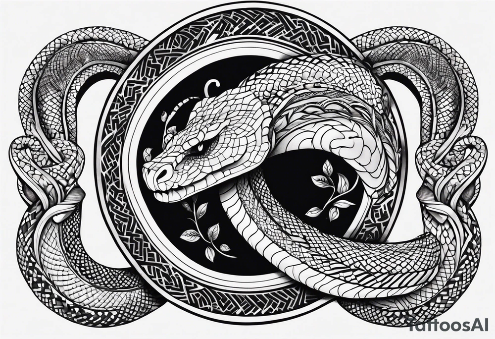 Serpiente tatuada en la parte de la muñeca tattoo idea