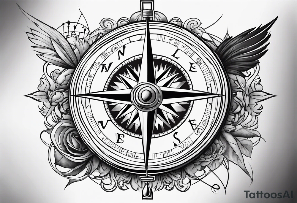 Music compass tattoo idea