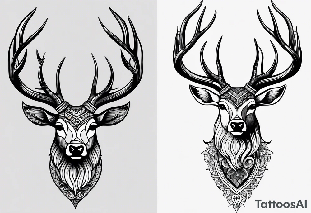 Deer horn tattoo idea