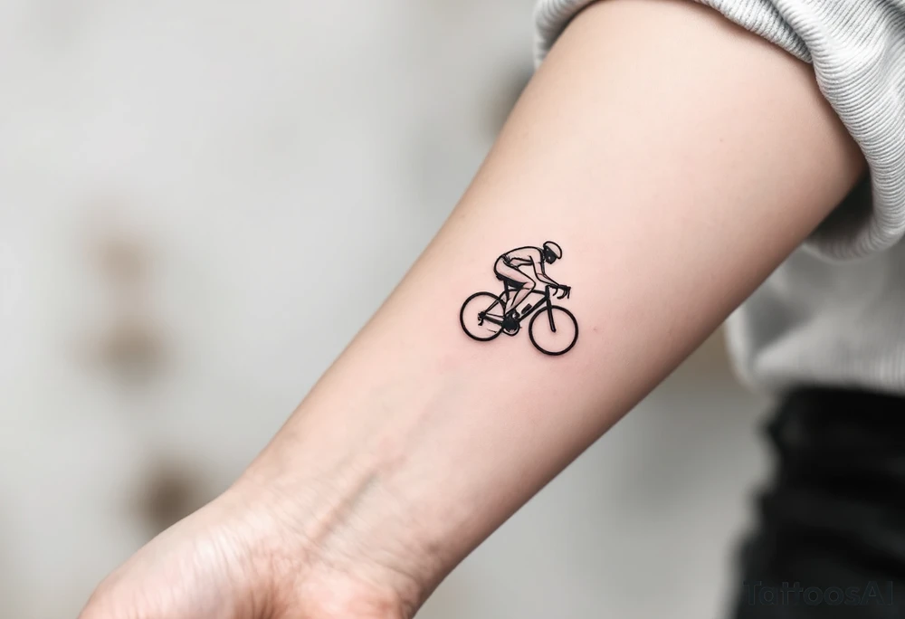 dynamic race cyclist tattoo idea