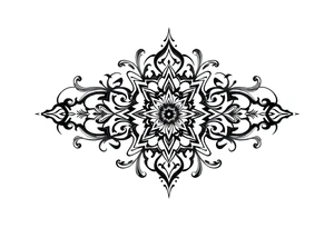mytical shaman and witch ancient ornament with rhyme tattoo idea