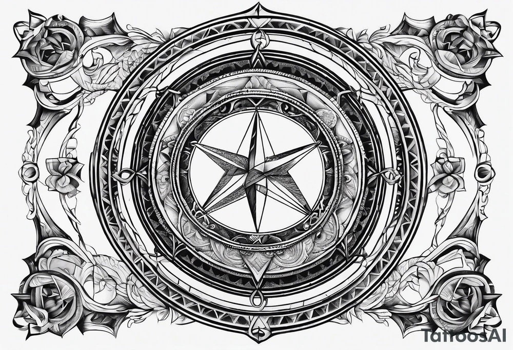 Penrose diagram inside a classic uroboros tattoo idea