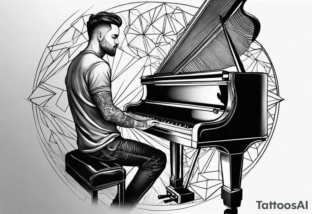 Man playing piano tattoo idea