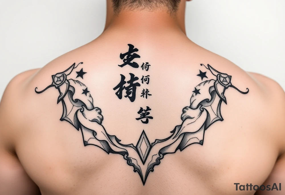 Clean, modern wu wei, vertical tattoo idea