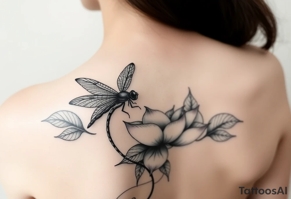 Lotus with dragonfly tattoo idea