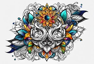 abstract on hand, no people tattoo idea
