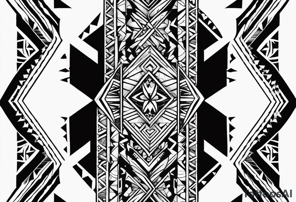 geometric hawaiian tradtional style arm band mauna kea tattoo idea