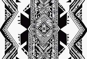 geometric hawaiian tradtional style arm band mauna kea tattoo idea