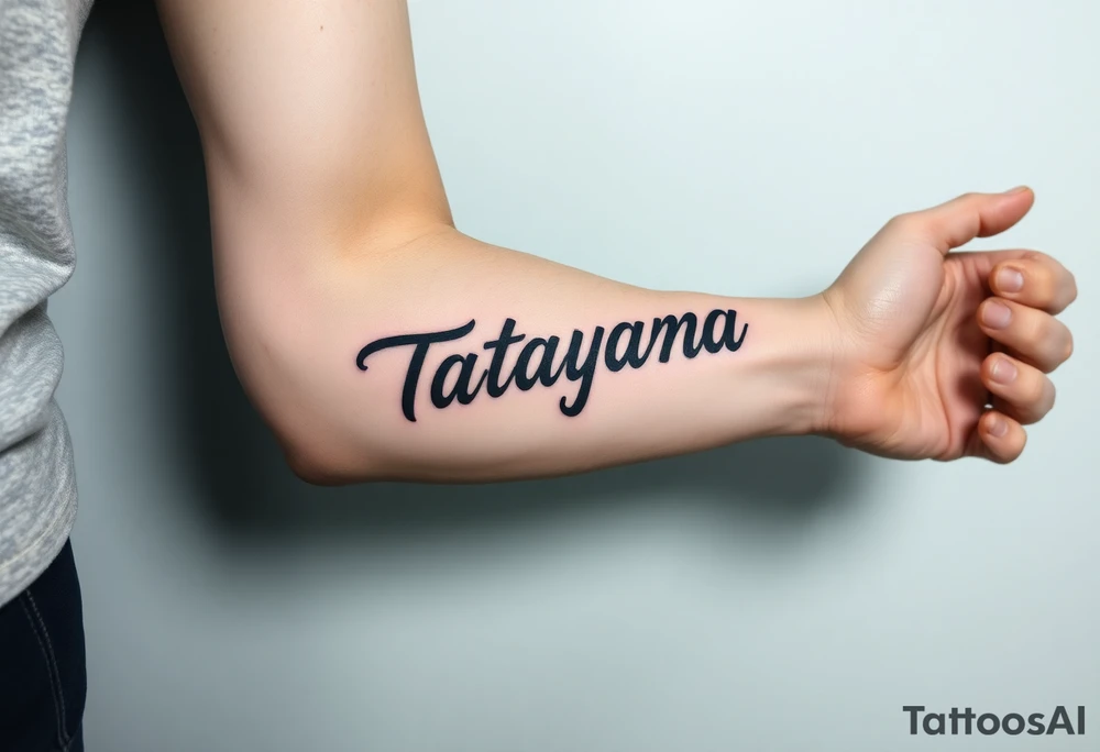 tattoo on forearm, using the name “Tatayana” For a father that lost his daughter tattoo idea