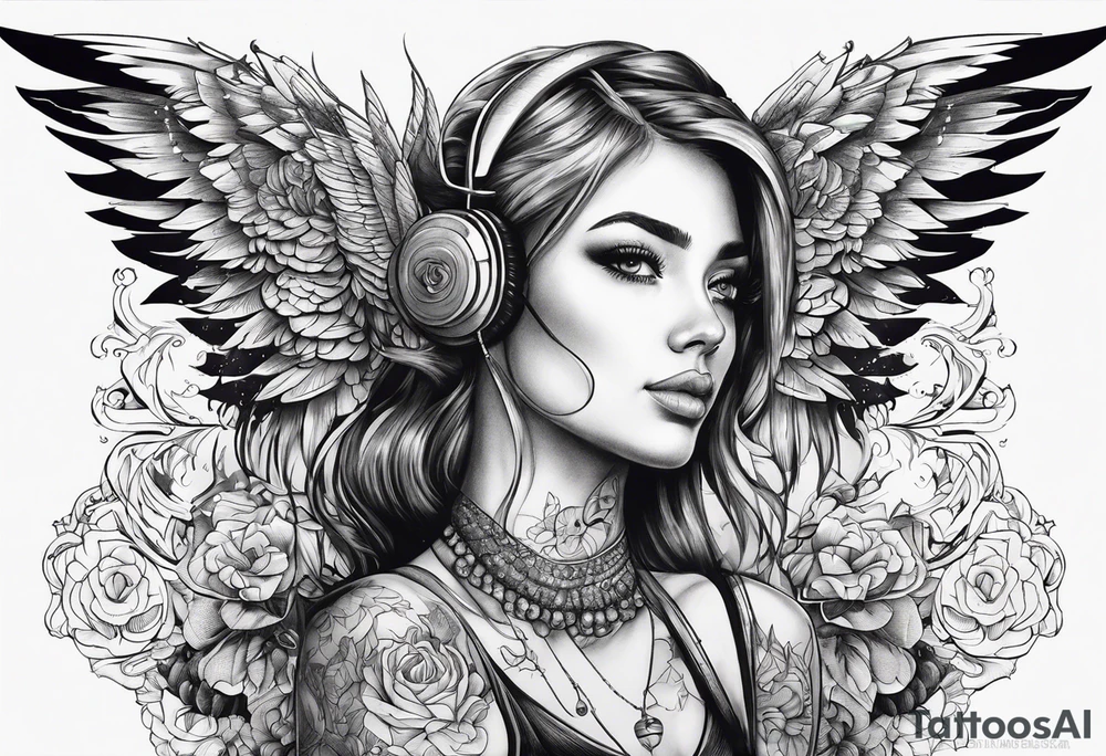 Hallo with wings tattoo idea