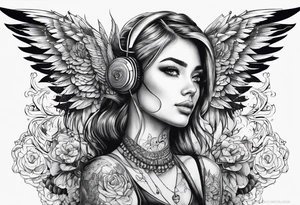 Hallo with wings tattoo idea