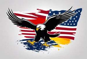 American Flag, German Flag, American Eagle, German eagle, Fighting tattoo idea