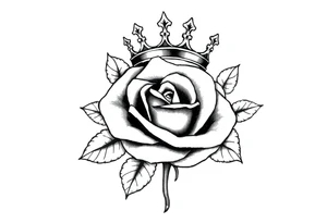 A Rose with a kings crown on it tattoo idea