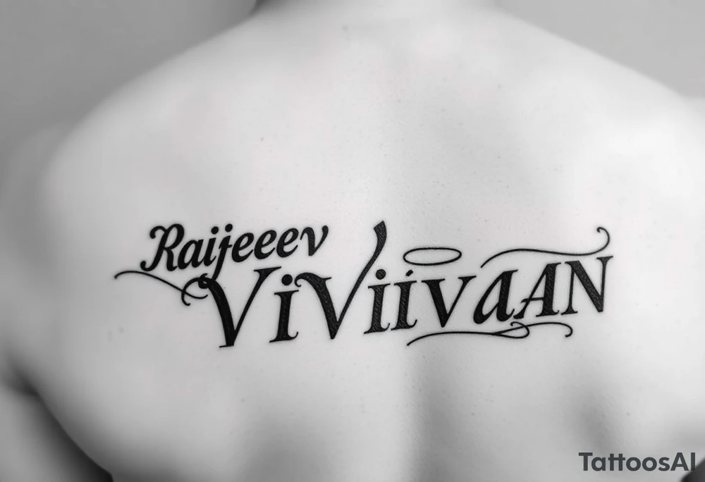 Merge Rajeev and Vivaan names together tattoo idea