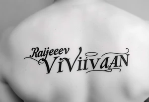 Merge Rajeev and Vivaan names together tattoo idea