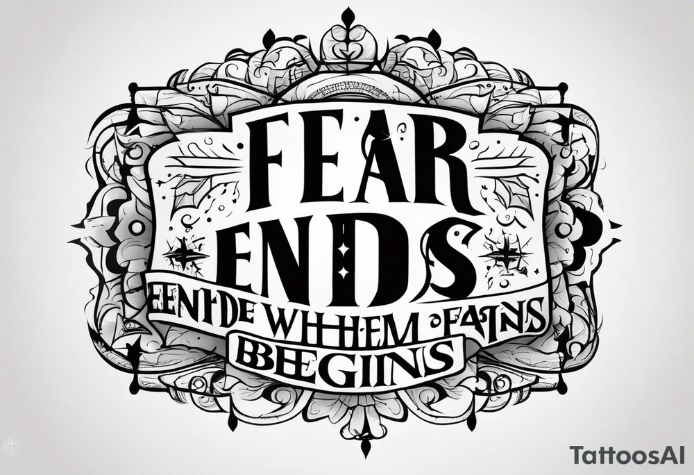Fear ends when faith begins tattoo idea